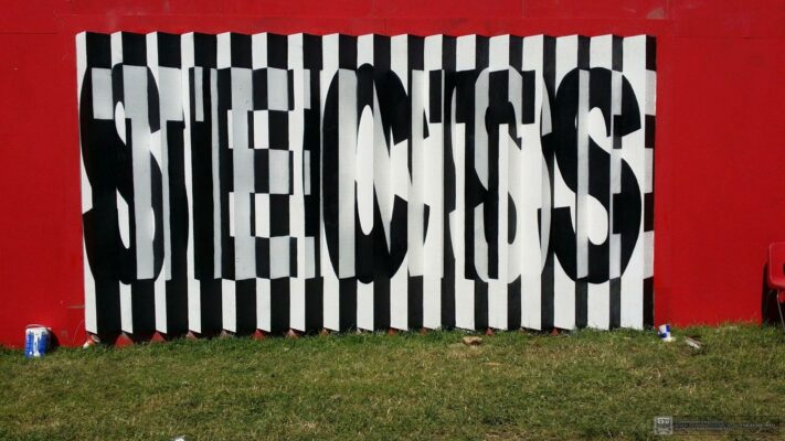 Sects and Tense lenticular painting by Chu – Shangri-La, Glastonbury Festival 2015